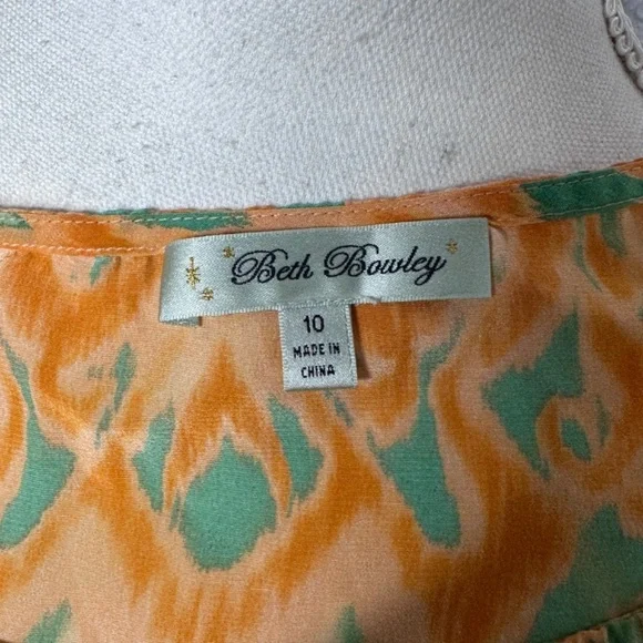 Beth‎ Bowley size 10 Orange & green dress - Picture 9 of 9